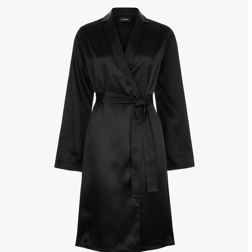 La Perla Elegant Black Seda Robe.